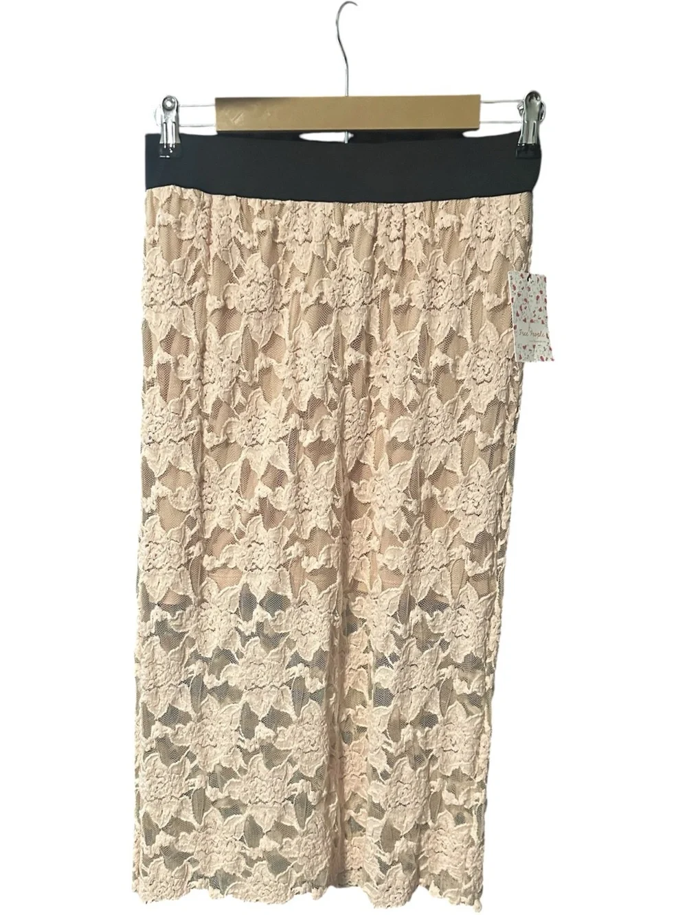 Free People Everything Rosey Pencil Skirt NWT Blush Pink Size L